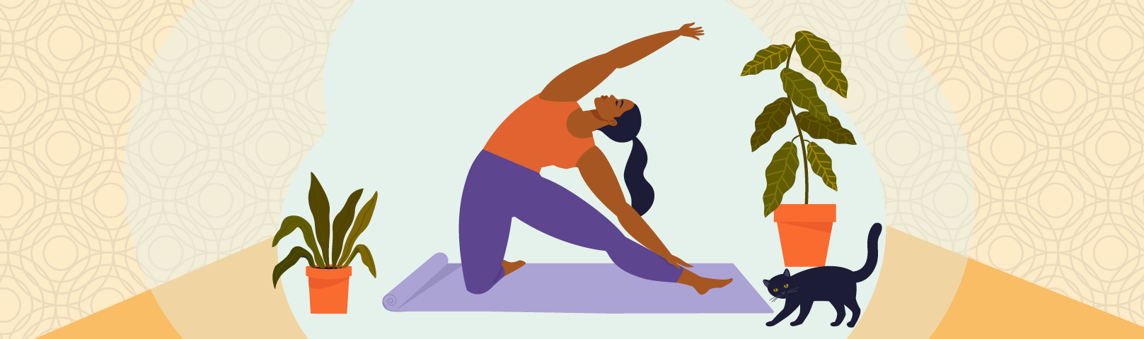 Woman performs yoga for her balance issues