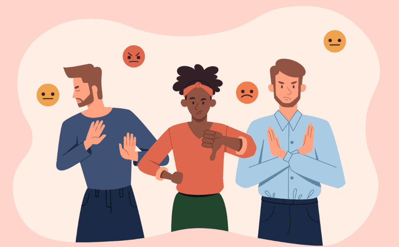 An illustration of friends who are disagreeing